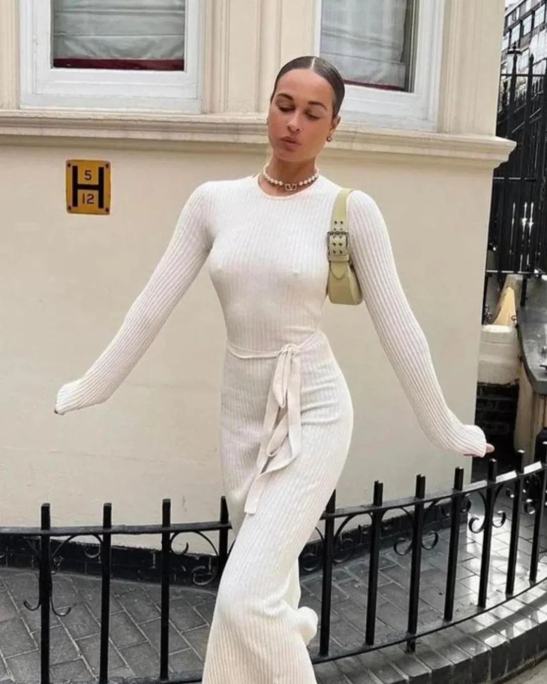 Sir Enes Cross Back Knit Dress - Rovetoy