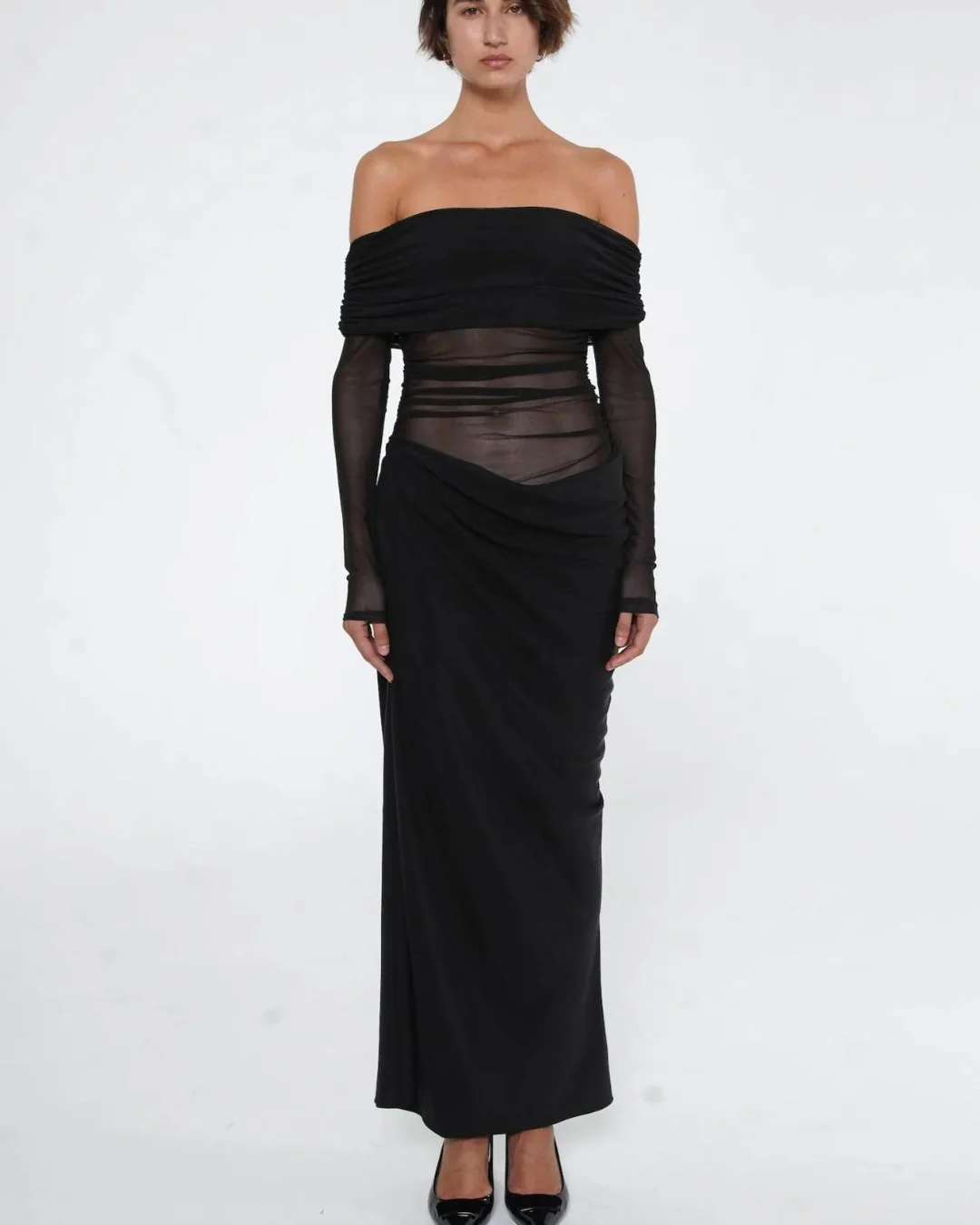 Benni Yasmin Off-Shoulder Maxi Dress Black - Rovetoy