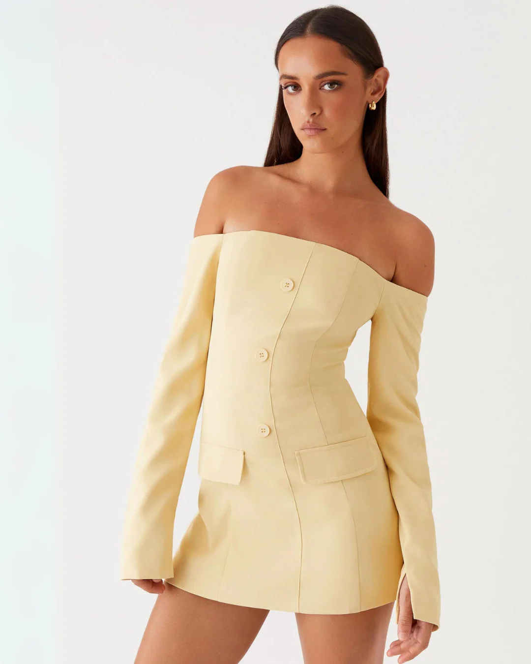 Peppermayo Dominique Blazer Dress Yellow - Rovetoy