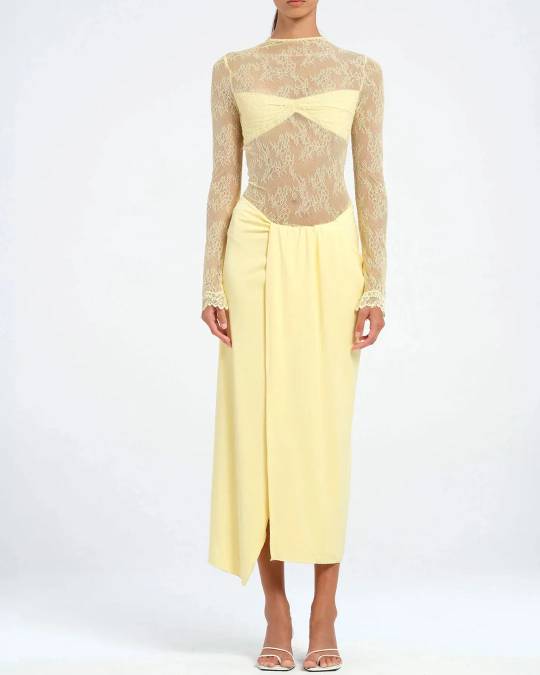Benni Colton Midi Dress Butter Yellow - Rovetoy