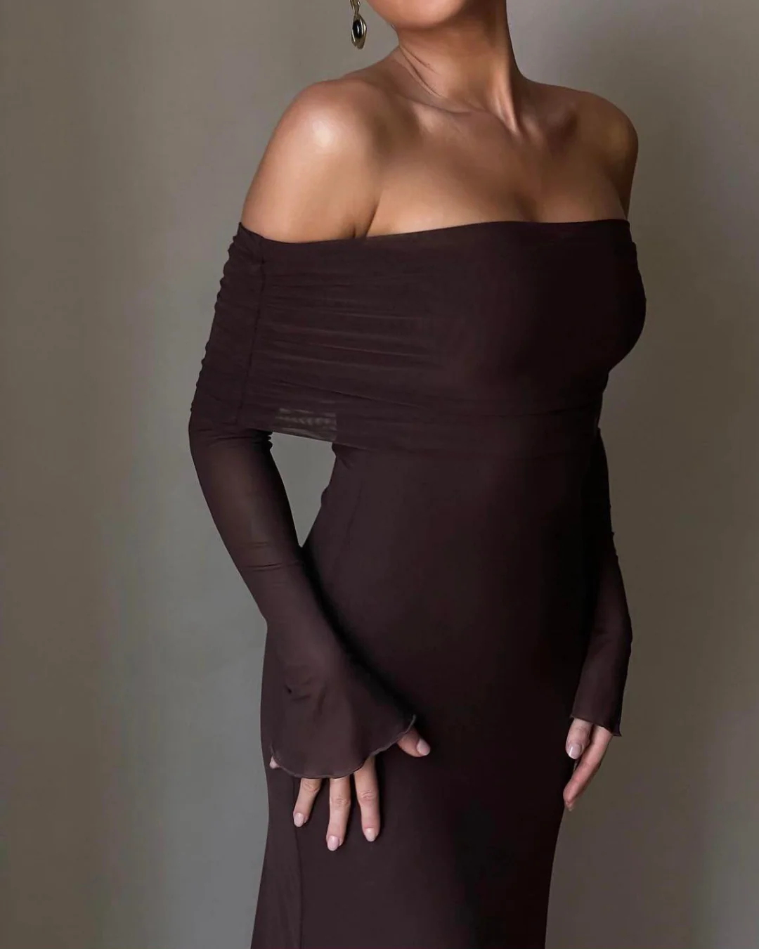 Meshki Josie Dress Brown - Rovetoy