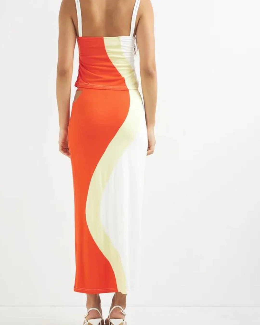 Dazie Rhythmic Contrast Panel Jersey Set - Rovetoy