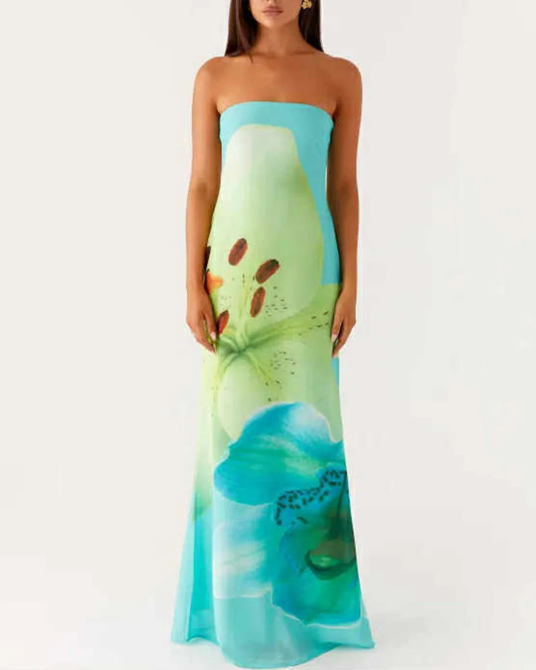 Peppermayo Darcy Maxi Dress Turquoise Floral - Rovetoy