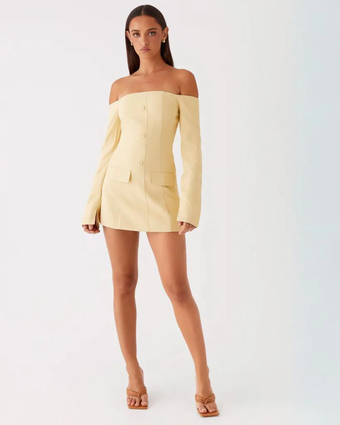 Peppermayo Dominique Blazer Dress Yellow - Rovetoy